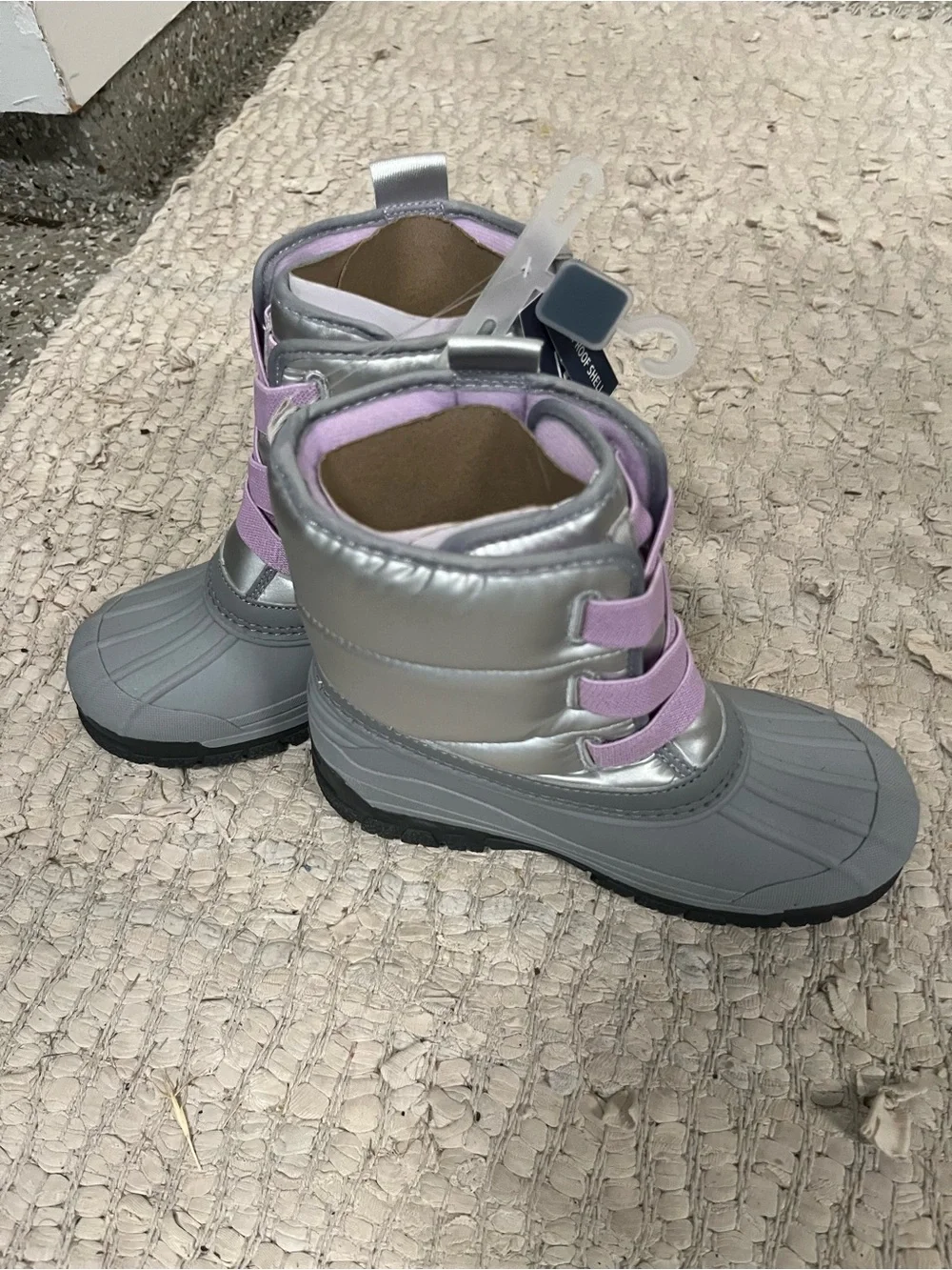 OshKosh B'gosh Gray Boots with Lavender Laces
